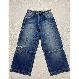 Phat Farm Jeans Boys‎ Size 6 Blue Denim Wide Leg Y2K Fashion